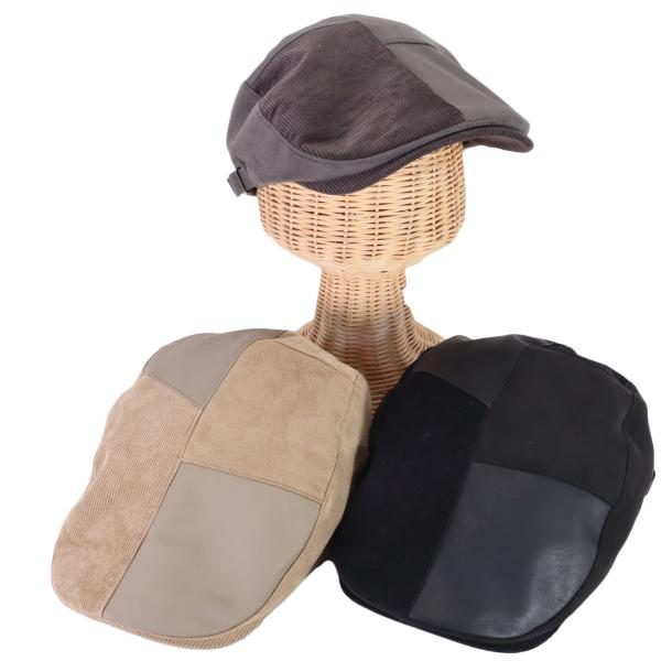 コーデュロイPUクレージーパターンハンチング  帽子 メンズ レディース帽子 ユニセックス レオン ...