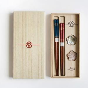 Maturite 梅結び 夫婦箸&箸置きセット...の詳細画像1