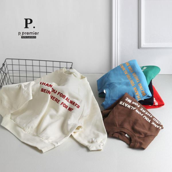 p.premier ロゴトレーナー P411025(子供服 トレーナー 男の子 女の子 秋 冬 おし...