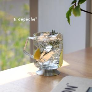 a.depeche qon アデペシュ クオン ハンドルカップM QON-HCUP-M(グラス おしゃれ ハンドル 脚付き 持ち手 アイスコーヒー お酒 コップ カップ ガラス)