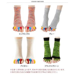 5本指ソックス レディース 指先なし 着圧 ル...の詳細画像1