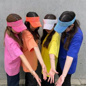 サンバイザー レディース ラインストーン 体育...の詳細画像4