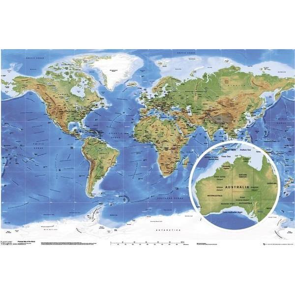 世界地図（地形図） ポスター〔新品〕 GN-0394