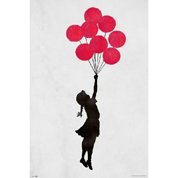 バンクシー Flying Balloon Girl（風船で浮く少女） ポスター〔新品〕 GPE-53...