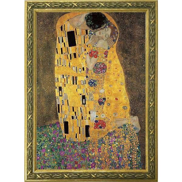 クリムトの名画 接吻（せっぷん） アートポスター〔木製ゴールド色フレーム付〕〔新品〕 TXA-005...