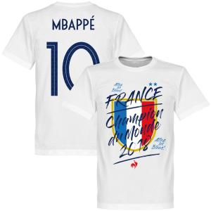 【10%OFF】RE-TAKE（リテイク） フランス代表 No.10 エムバペ 2018 Champion du Monde Tシャツ（ホワイト）【サッカー 優勝記念 Tシャツ】