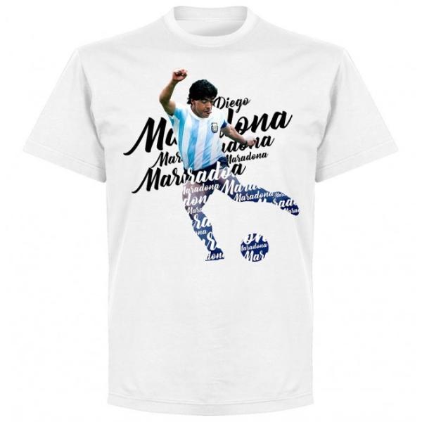 RE-TAKE(リテイク) アルゼンチン代表 マラドーナ Script Tシャツ(ホワイト)(WHI...
