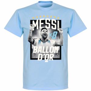 RE-TAKE(リテイク) リオネル・メッシ ×8 Ballon D'Or 2023 バロンドール記念 Tシャツ(スカイ)｜サッカーショップ fcFA