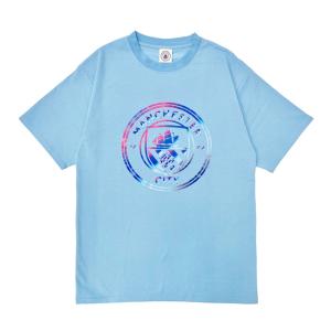 マンチェスターシティ オフィシャル カラーエンブレム Tシャツ 半袖 ジュニア(ブルー)(MC-1003KBLUE)｜fcfa