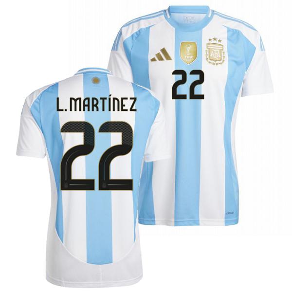 ●アルゼンチン代表 2024 ホーム 半袖 ユニフォーム No.22 ラウタロ・マルティネス【adi...