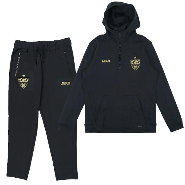 シュトゥットガルト 24-25 CL 1/4 ZIP フーディ＆パンツ 上下セット(ブラック)【JA...