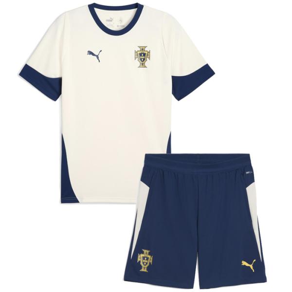 ポルトガル代表 2025 トレーニングシャツ 半袖＆ショーツ 上下セット(クリーム×ネイビー)【PU...