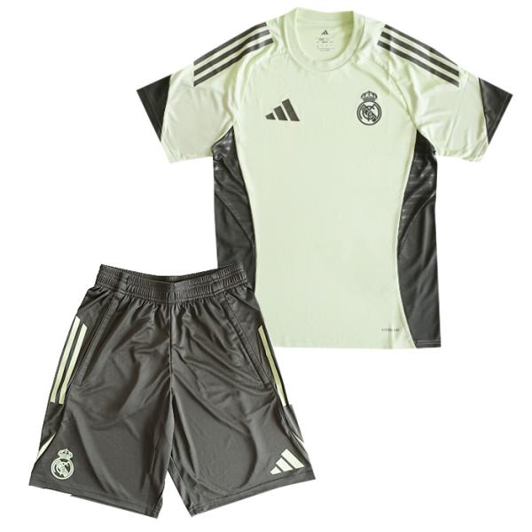 レアルマドリード 25-26 TIRO25 トレーニングジャージー半袖＆ショーツ 上下セット(ライム...