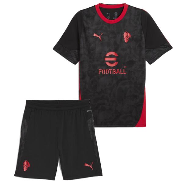 ACミラン 25-26 トレーニングシャツ 半袖＆ショーツ 上下セット(ブラック×ブラック)【PUM...