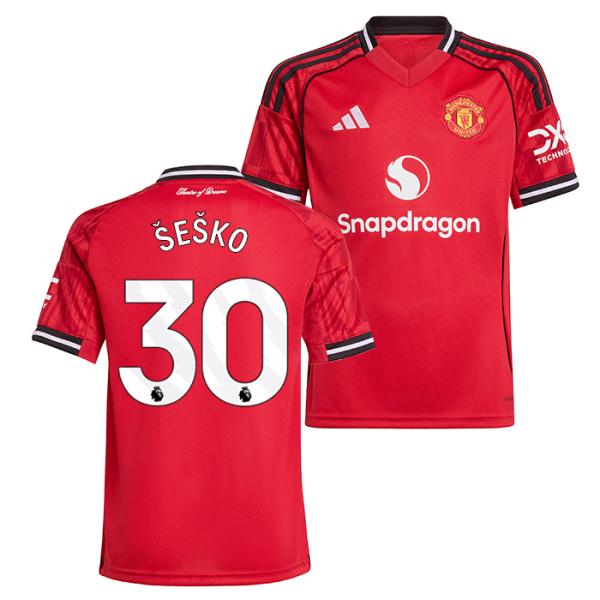 ●マンチェスターユナイテッド 25-26 ホーム 半袖 ユニフォーム No.30 シェシュコ【adi...