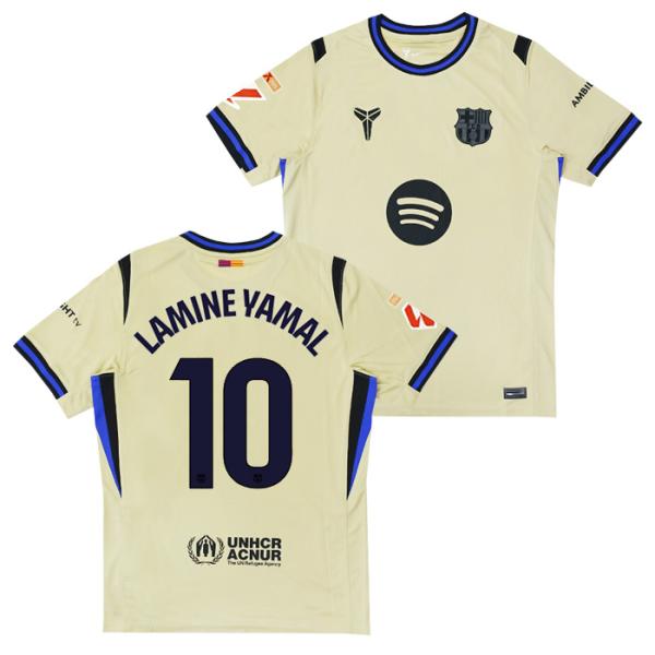 ●FCバルセロナ 25-26 アウェイ 半袖 ユニフォーム No.10ラミン・ヤマル+ラ・リーガ＆ラ...