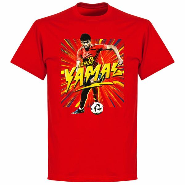 RE-TAKE(リテイク) ラミン・ヤマル スペイン代表 STAR BURST Tシャツ(レッド)