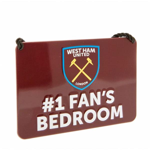 ウエストハム オフィシャル ベッドルーム サイン No.1 Fan (バーガンディ)