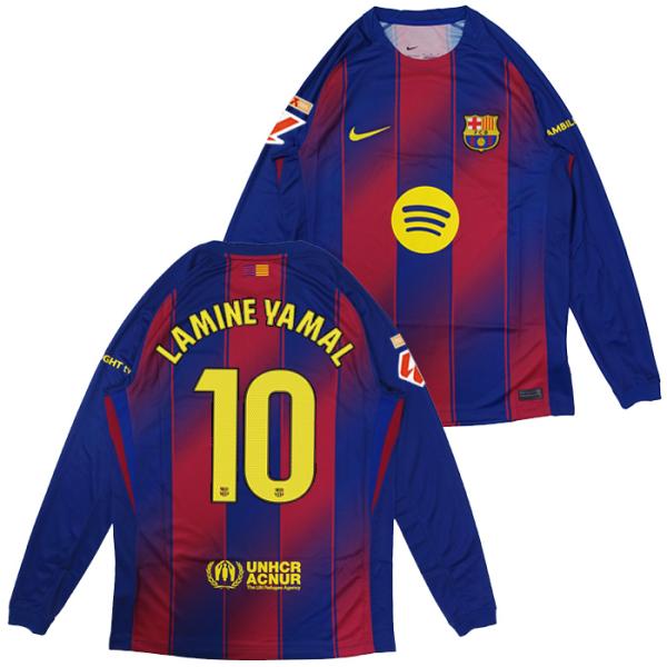 ●FCバルセロナ 25-26 ホーム 長袖 ユニフォーム No.10 ラミン・ヤマル+ラ・リーガ＆2...
