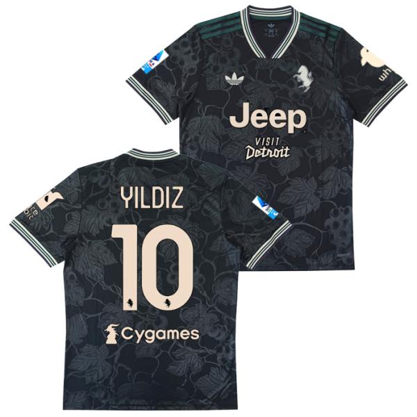 ●ユベントス 25-26 サード 半袖 ユニフォーム(胸スポンサー付き) No.10 ユルディズ +...