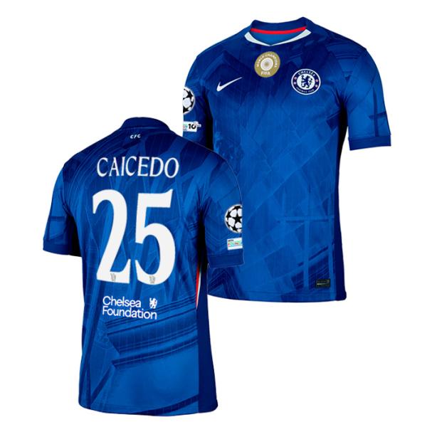 ●チェルシー 25-26 ホーム 半袖 ユニフォーム(胸スポンサー無し) No.25 カイセド (C...