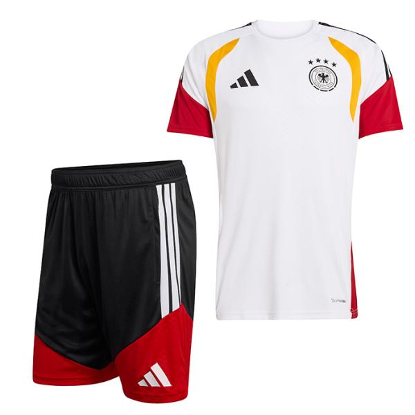 ドイツ代表 2026 TIRO26 トレーニングジャージー半袖＆ショーツ 上下セット(ホワイト×ブラ...