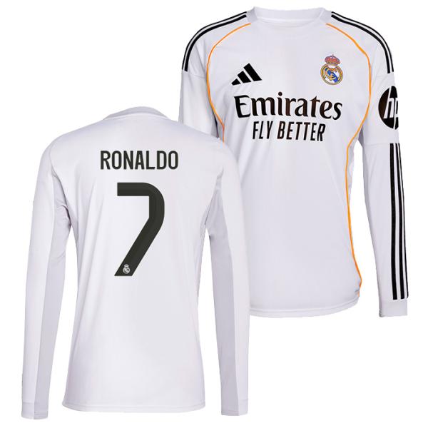 ●レアルマドリード 25-26 ホーム 長袖 ユニフォーム No.7 ロナウド【adidas/アディ...