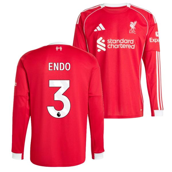 ●リバプール 25-26 ホーム 長袖 ユニフォーム No.3 遠藤航【adidas/アディダス】(...