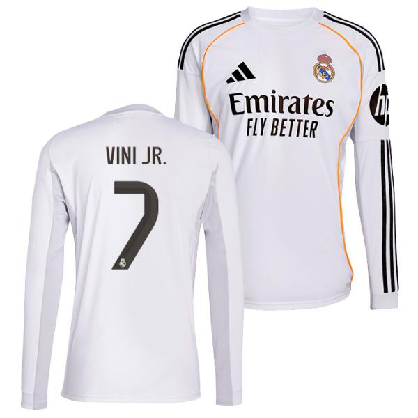 ●レアルマドリード 25-26 ホーム 長袖 ユニフォーム No.7 ヴィニシウスJR【adidas...