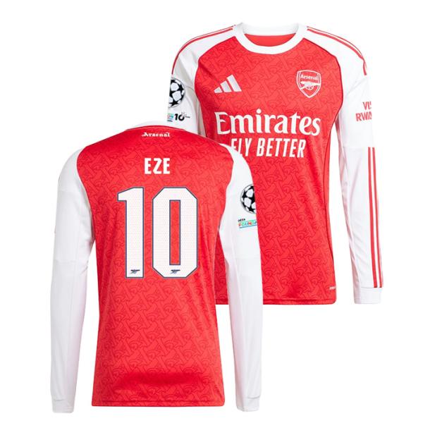 ●アーセナル 25-26 ホーム 長袖 ユニフォーム No.10 エゼ (CLフルパッチ)【adid...