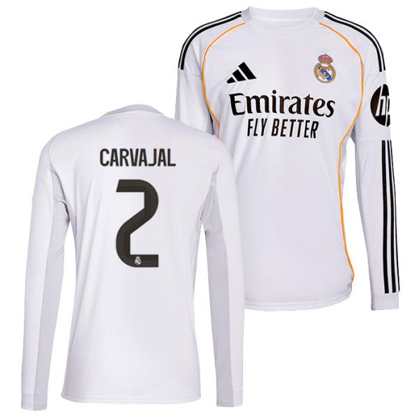 ●レアルマドリード 25-26 ホーム 長袖 ユニフォーム No.2 カルバハル【adidas/アデ...