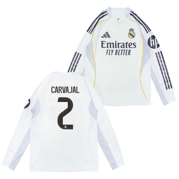 ○レアルマドリード 25-26 ホーム 長袖 オーセンティック ユニフォーム No.2 カルバハル【...