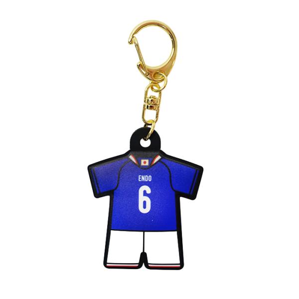 日本代表 2026 オフィシャル ユニフォーム型ラバーキーホルダー No.6 遠藤 航(JO-538...