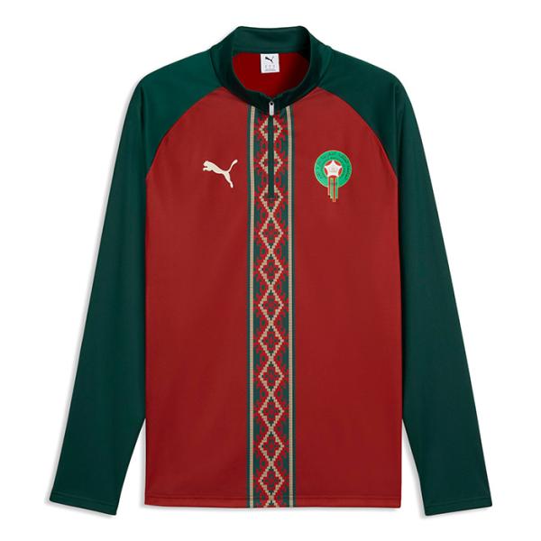 モロッコ代表 2026 プレマッチ 1/4ジップ トレーニングトップ(レッド)【PUMA/プーマ】(...