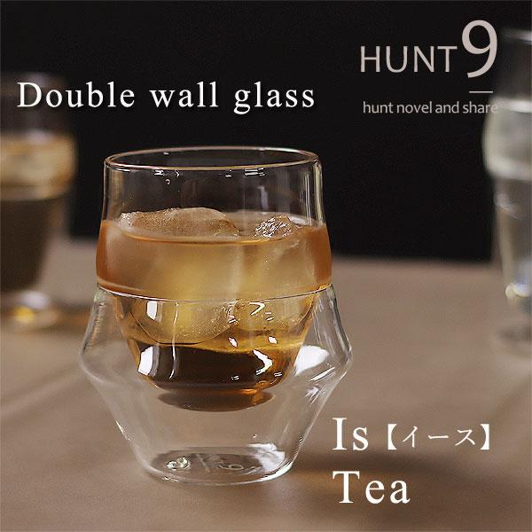 HUNT9 グラス イース ティー（ダブルウォールグラス コップ カップ ロックグラス ホットドリン...