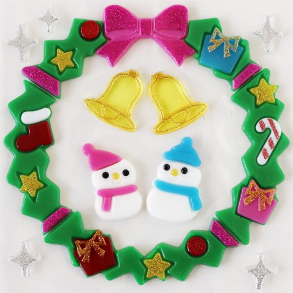 グミデコ バッグS ホリデーリース（クリスマス 雪だるま ベル ジェルジェム）
