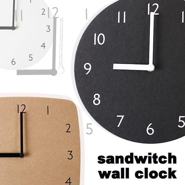 サンドウィッチ ウォールクロック（ペーパークラフト 軽量 掛け時計 シンプル）