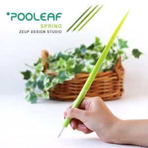 ZEUP DESIGN STUDIO POOLEAF SPRING ボールペン（グリーン 葉っぱ 面白ステーショナリー ユニーク プレゼント 景品）