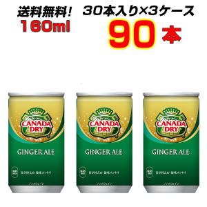 カナダドライ ジンジャーエール 160ml缶 90本(30本×3ケース) 炭酸飲料 コカコーラ 送料無料 メーカー直送 まとめ買い