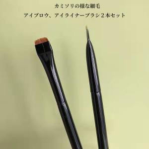 ゆうメール 送料無料 SNSで大人気 アイブロウ アイライン ブラシ 2本