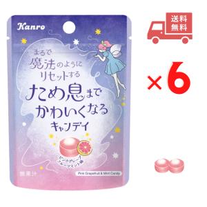 カンロ ため息までかわいくなるキャンディ ピンクグレープフルーツミント 6袋 セット