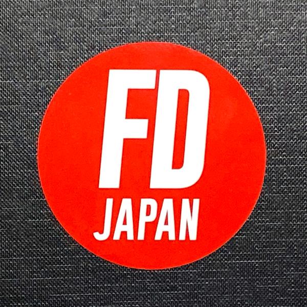 FD JAPAN ステッカー 丸形 赤 7cm