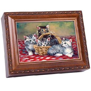 Having A Picnic Cats Woodgrain Cottage Garden Traditional Music Box Plays You are my Sunshine並行輸入｜feathercloud