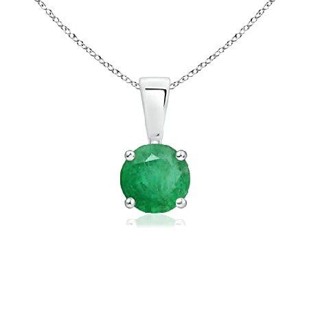 クリスマスOffer - May Birthstone - プロング設定ラウンド天然エメラルドソリテ...