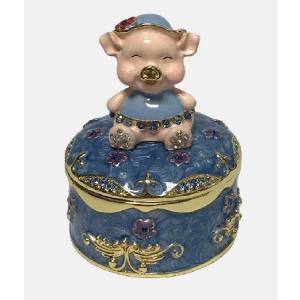 znewlook 2019 豚の小物入れ 愛らしい豚 宝石で飾られた宝箱 愛らしい豚のジュエリーボックス並行輸入｜feathercloud