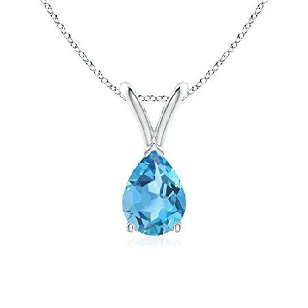 Angara 925 Silver Swiss Blue Topaz Necklace For Wo...