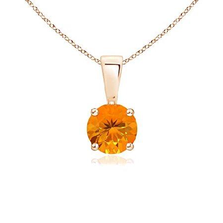 Angara Natural Fire Opal Solitaire Pendant Necklac...