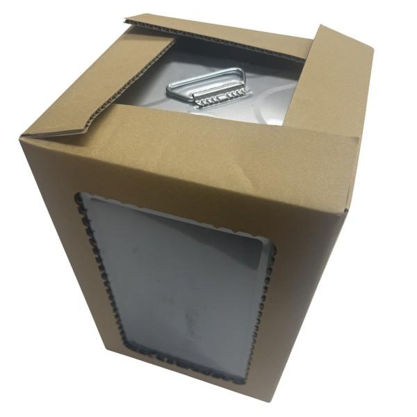 一斗缶・18L缶用窓付A式ダンボール箱・ケース　245×245×360，1個