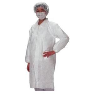 防護服 AZ CLEAN1301 白衣3点セット(前ファスナー)，サイズ M・何枚でも送料990円(...