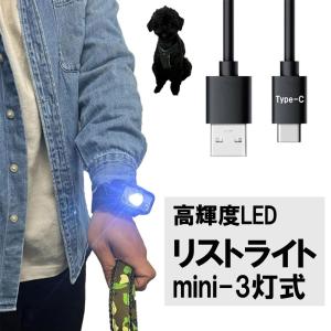 犬用散歩ライト 夜散歩用 腕ライト 明るい軽量懐中電灯  お散歩グッズ リストライト USB充電式 220ルーメン 専用ケース付き 送料無料 フェザーストア